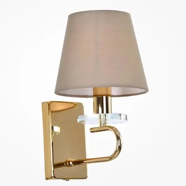 Arandela de Parede Flow Cupula Tecido Dourada 2-5401 Tupiara