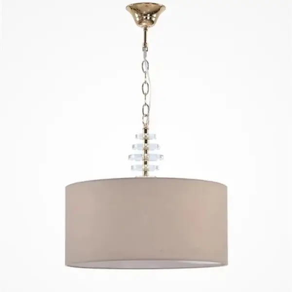 Pendente Cupula Bege Flow Dourado Arcos 2-5404 Tupiara