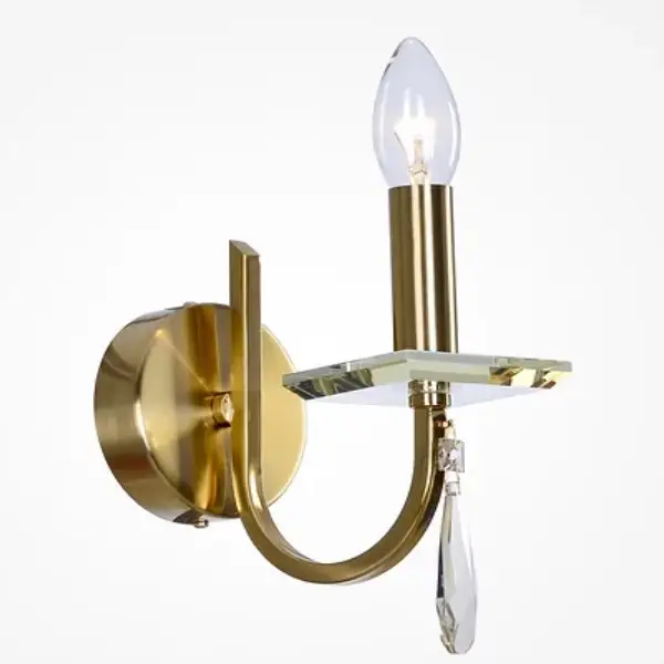 Arandela Ouro London com Vidro e Cristais 2-7101 Tupiara