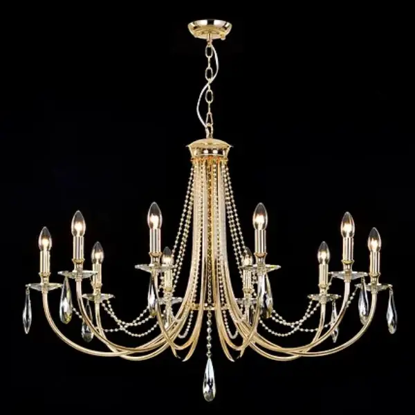 Lustre para Sala Madrid Dourado 10 Braços 2-7210 Tupiara