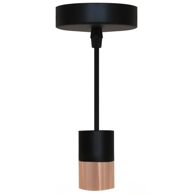 Pendente Preto e Crobre Ø40x70mm P0020 Romalux - Ilumini