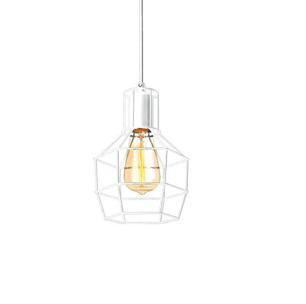 Pendente Retrô Adhara em Aço Branco 1 Lâmpada E27 Avant 1