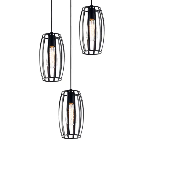 Pendente para Sala Dolium em Aço Preto 3 Lâmpadas  E27 Avant 1