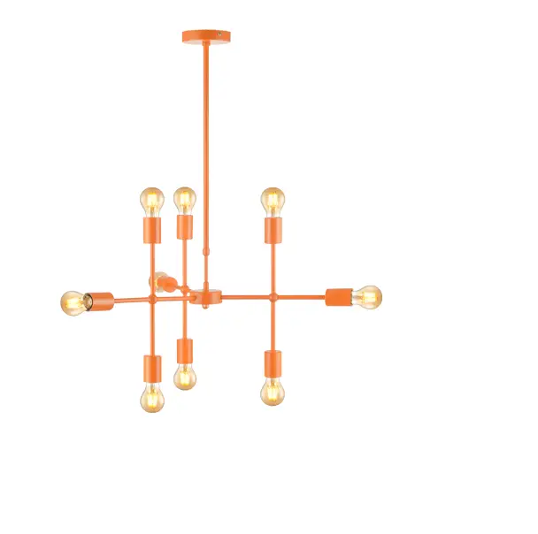 Lustre para Sala Hash Laranja 9 Lâmpadas E27 Avant 1