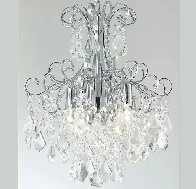 Lustre de Cristal K9 Malipiero Cromado 4 Braços 5204 Tupiara