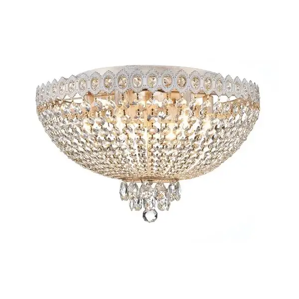 Plafon Cristal K9 Queen Metal Ouro 60cm 2109 Tupiara