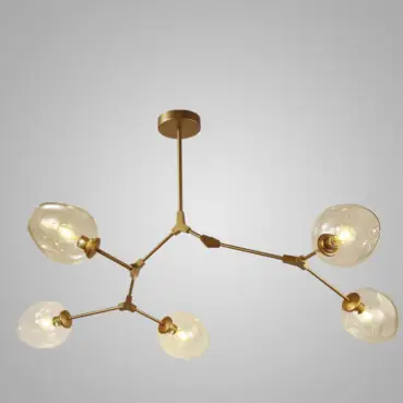 Luminaria Pendente PE-072 5 Lâmpadas 115cm Dourado Mais Luz 1