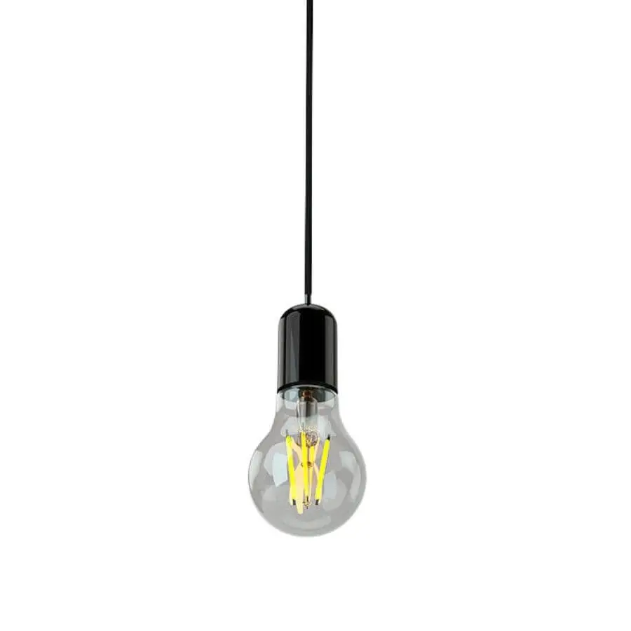 Pendente para Cozinha Preto 1 Lâmpada Edison OR010 Orluce 1