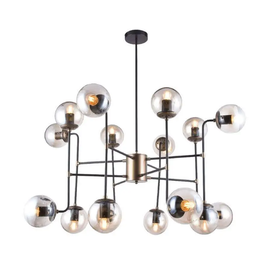 Pendente Bronze e Preto 16 Cúpulas Globe OR1184 Orluce 1