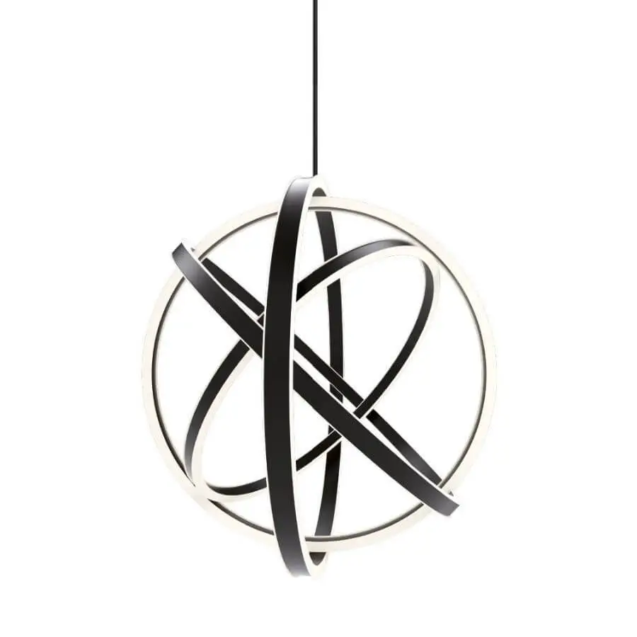 Pendente Orbital Preto Led 65W 3000K Ring OR1208 Orluce 1