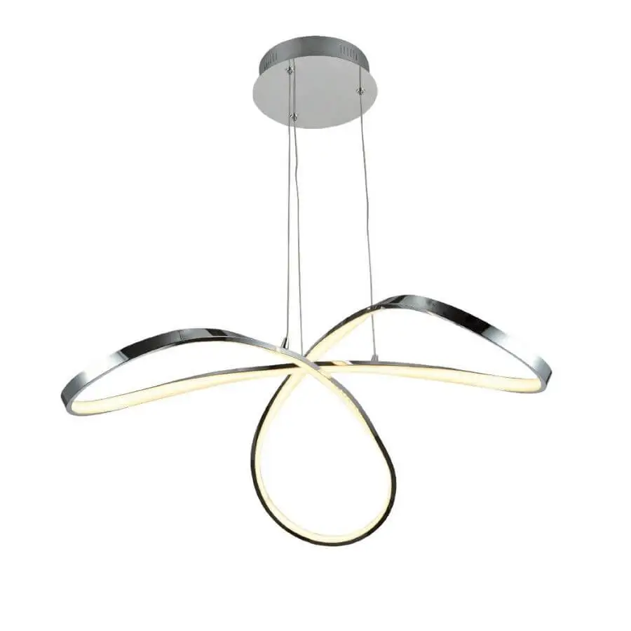 Pendente Cromado Torcido Led 32W 3000k Wing OR1210 Orluce 1