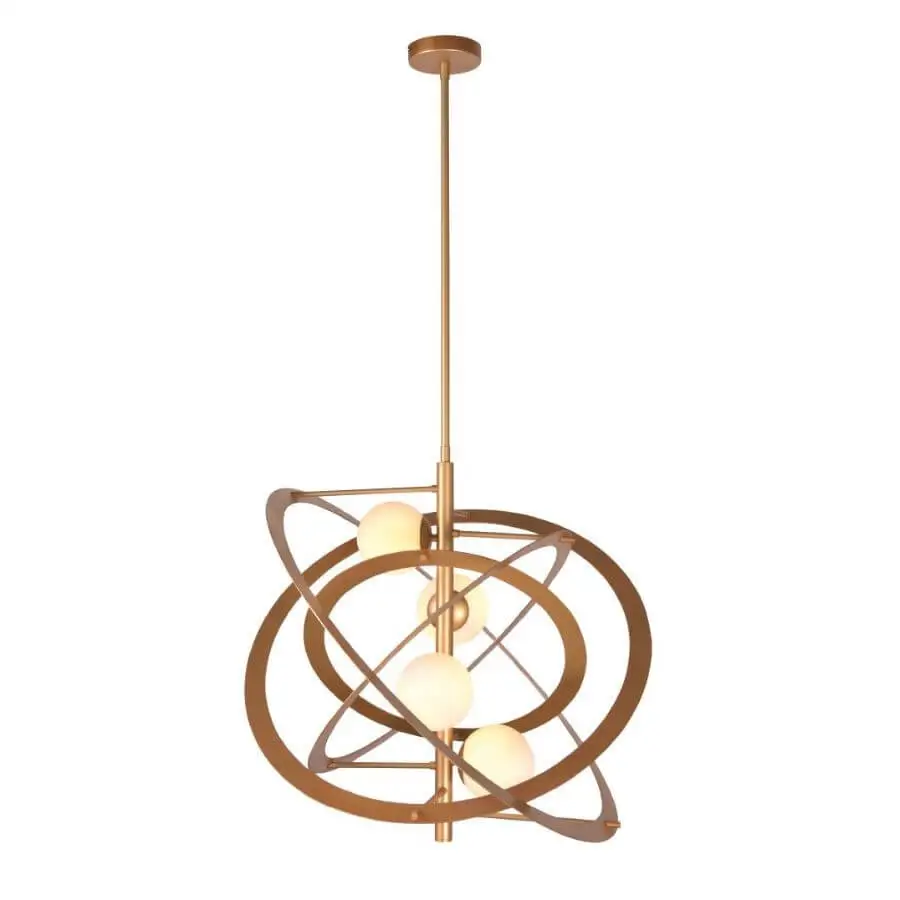 Lustre Dourado Mate 4 Lâmpadas Eclipse OR1217 Orluce 1