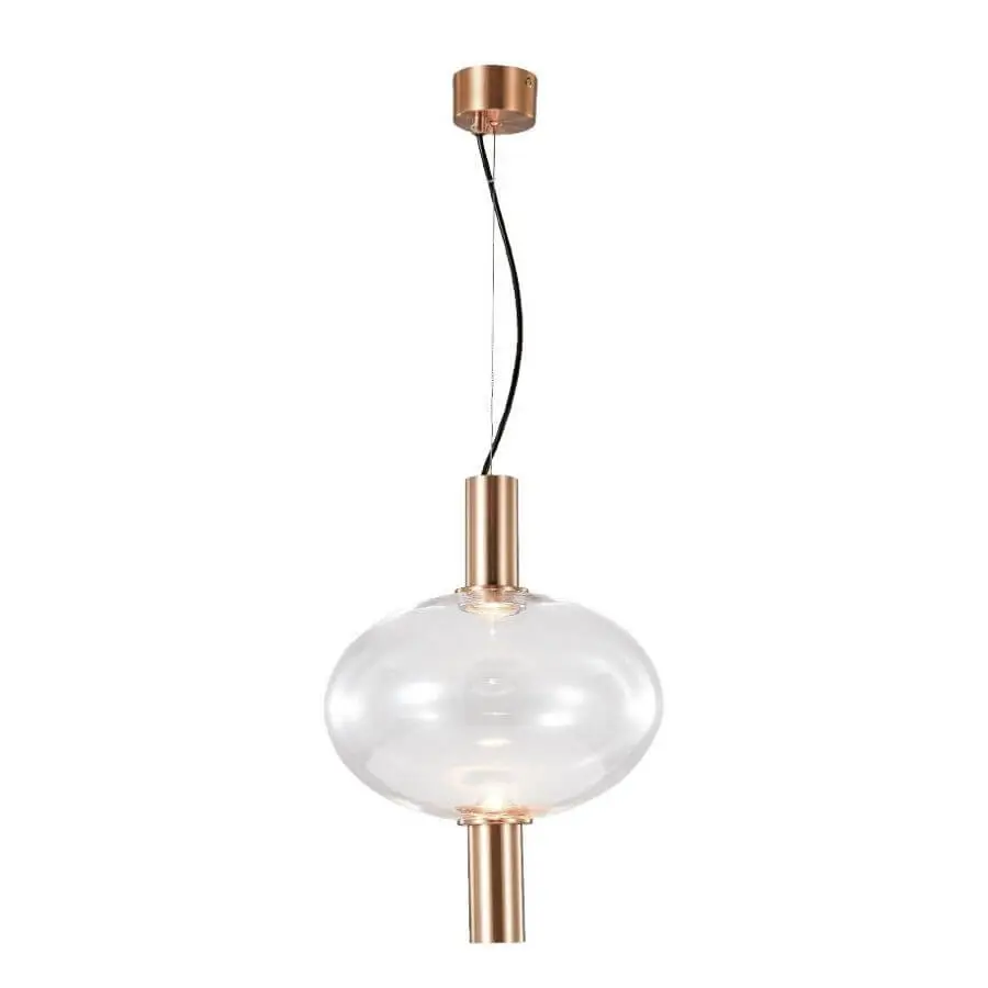 Pendente Vidro Oval Incolor Clear Bolla OR1248 Orluce 1