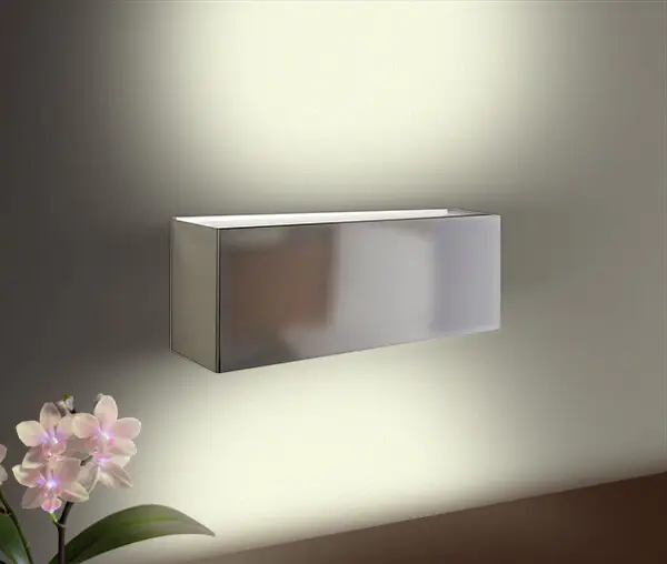 Arandela de Parede Retangular 40cm Cromado Golden Art