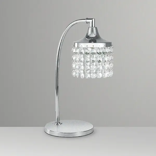 Abajur Francis Cúpula Cristais Latão Golden Art