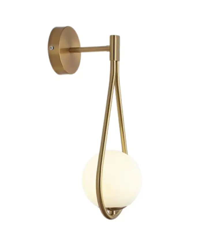 Arandela de Parede Pendulo Dourado Cupula Vidro US019 Luciin