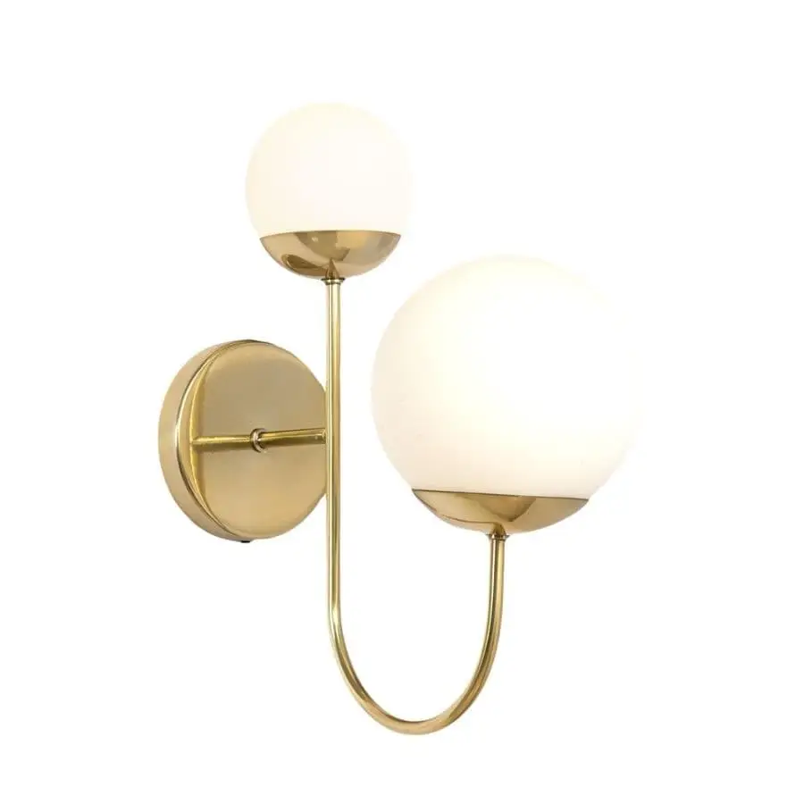 Arandela Interna Sole Curve Haste Dupla 6074 Metal Domado