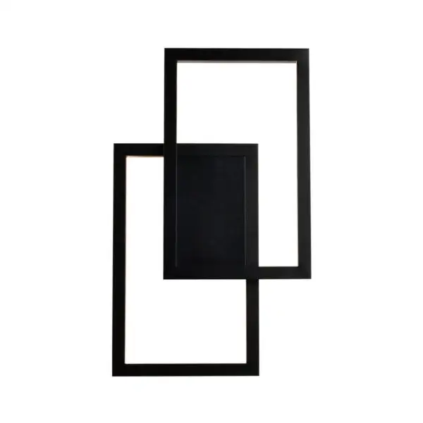 Arandela Quadrus em Led 28W 2700K Preto AR-095 Mais Luz