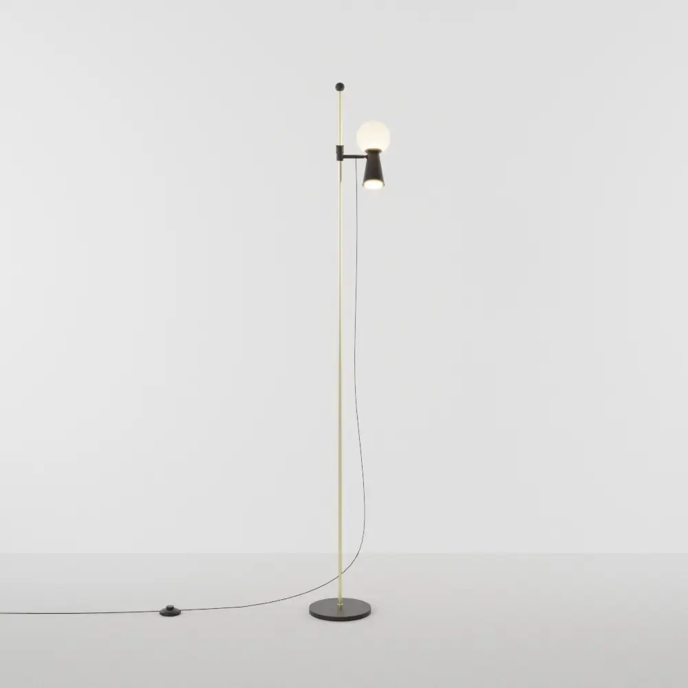 Coluna Pivô Bola Spot Pintura e Latão Golden Art