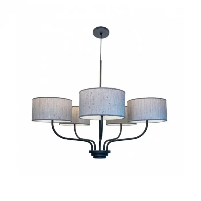 Lustre Versos Metal 5 Cupulas Tecido 81cm 1267-5 Munclair