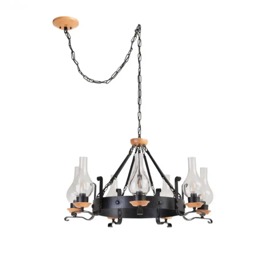 Lustre Rustico Oxford 7 Cupulas 80cm 3076/7 Madelustre