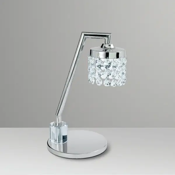 Abajur Agnes Cúpula Cristais Latão Golden Art