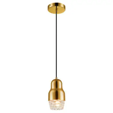 Luminaria Pendente PE-037 1 Lâmpada 10cm Dourado Mais Luz 1