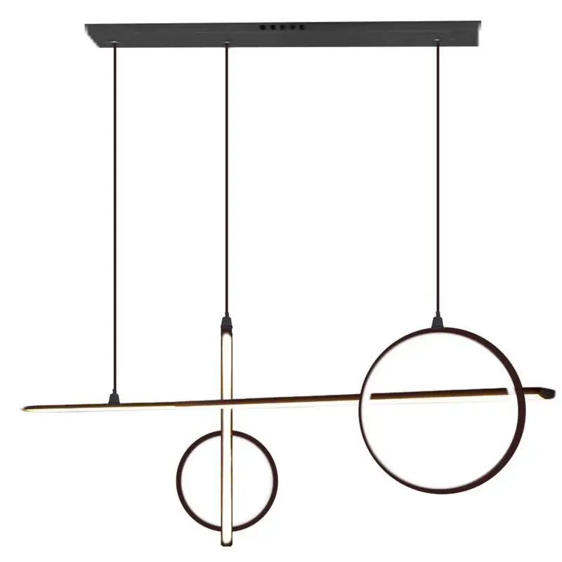 Pendente Led Moderno com 2 Arcos Preto Fosco US016 Luciin