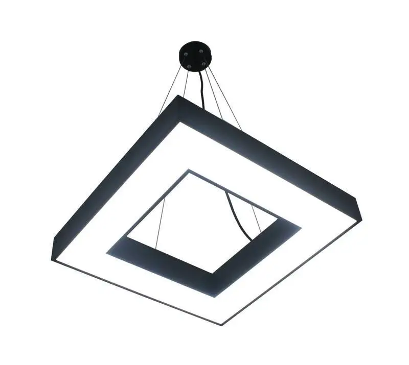 Pendente Quadrado Led Metal Preto 48W 6000K US022 Luciin