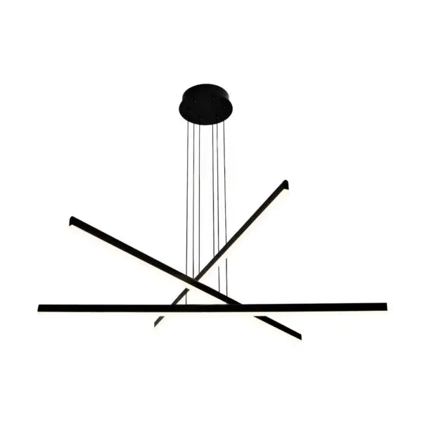 Pendente Flat Line em Led 48W 2700K Preto PE-096 Mais Luz