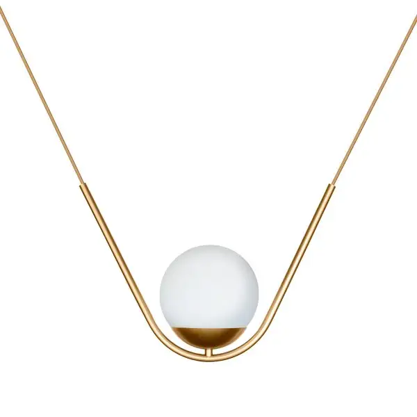 Pendente Virtus Moderno Dourado Globo Opalino 473/1 Itamonte