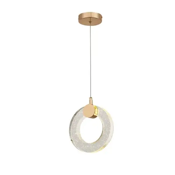 Pendente Dourado Led Circular 7W 3000k QK-501 Tupiara
