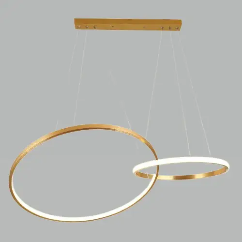 Pendente Led Dourado Circulos 60/40cm US62/13 Luciin