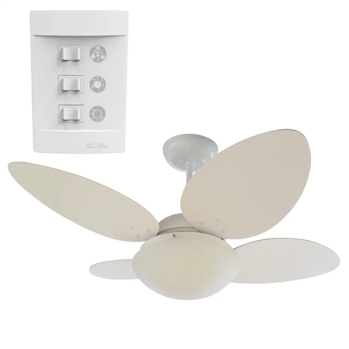 Ventilador Vime Branco c/ Controle de Parede Aliseu